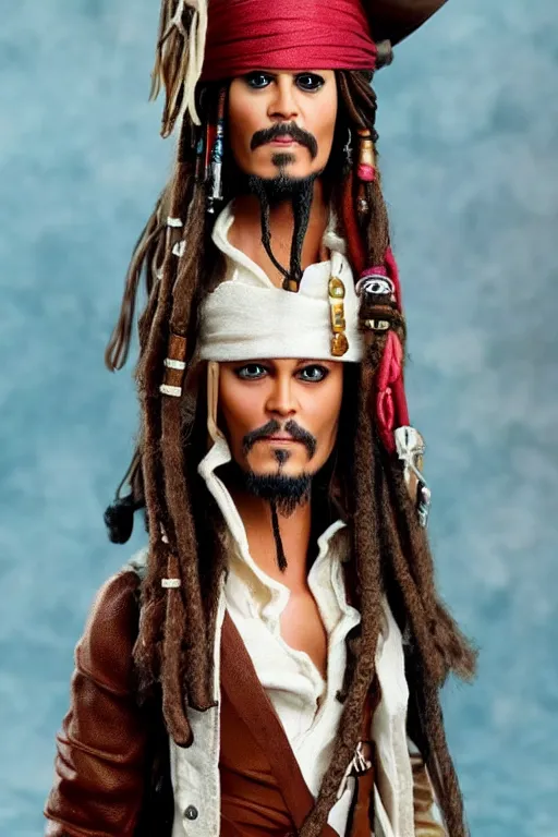 Prompt: jack sparrow barbie doll, photorealistic, highly detailed,