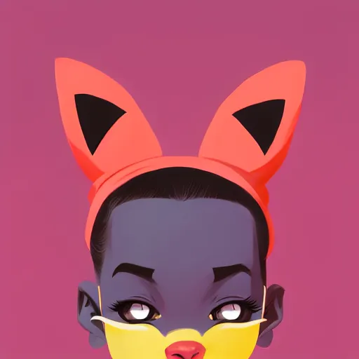 Image similar to face icon stylized minimalist an african girl in a pikatchu costume, loftis, cory behance hd by jesper ejsing, by rhads, makoto shinkai and lois van baarle, ilya kuvshinov, rossdraws global illumination