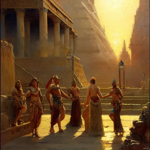 Image similar to babylon the ancient city. highly detailed painting by gaston bussiere, craig mullins, j. c. leyendecker 8 k