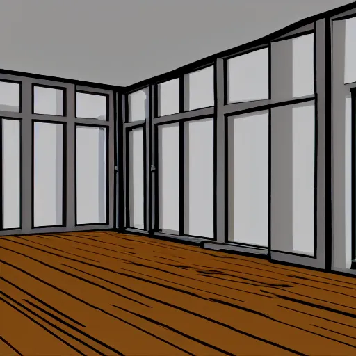 Prompt: blueprint of a 6 by 8 foot room with a window in the middle of the 8 foot wall