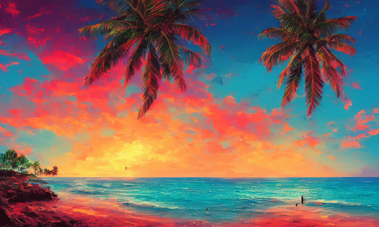 Image similar to paradise beach by alena aenami artworks in 4 k