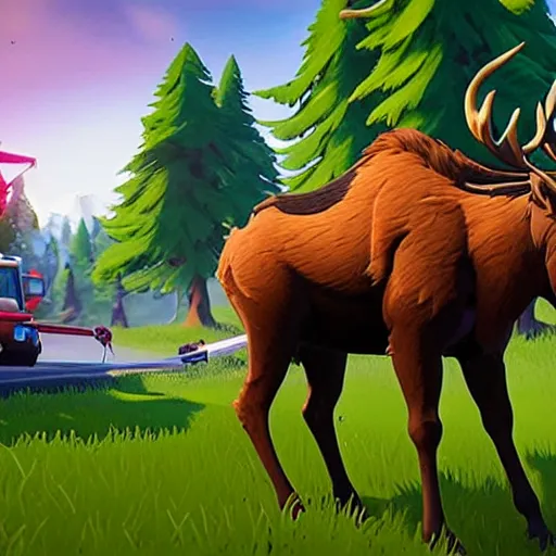 Image similar to a moose in Fortnite creative