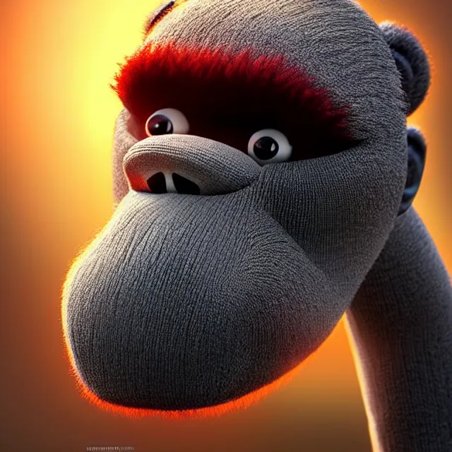 Prompt: epic professional digital art of sock puppet monkey, ,best on artstation, cgsociety, wlop, Behance, pixiv, astonishing, impressive, outstanding, epic, cinematic, stunning, gorgeous, much detail, much wow,m, masterpiece.