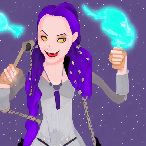 Image similar to digital artwork of jinx from the show arcane