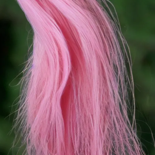 Prompt: maggot with long pink flowing hair