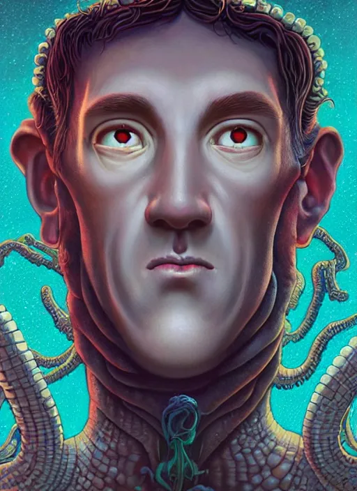 Prompt: lovecraft lovecraftian portrait of arthur, pixar style, by tristan eaton stanley artgerm and tom bagshaw, dali