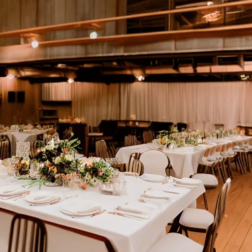 Image similar to mid century modern intimate wedding reception
