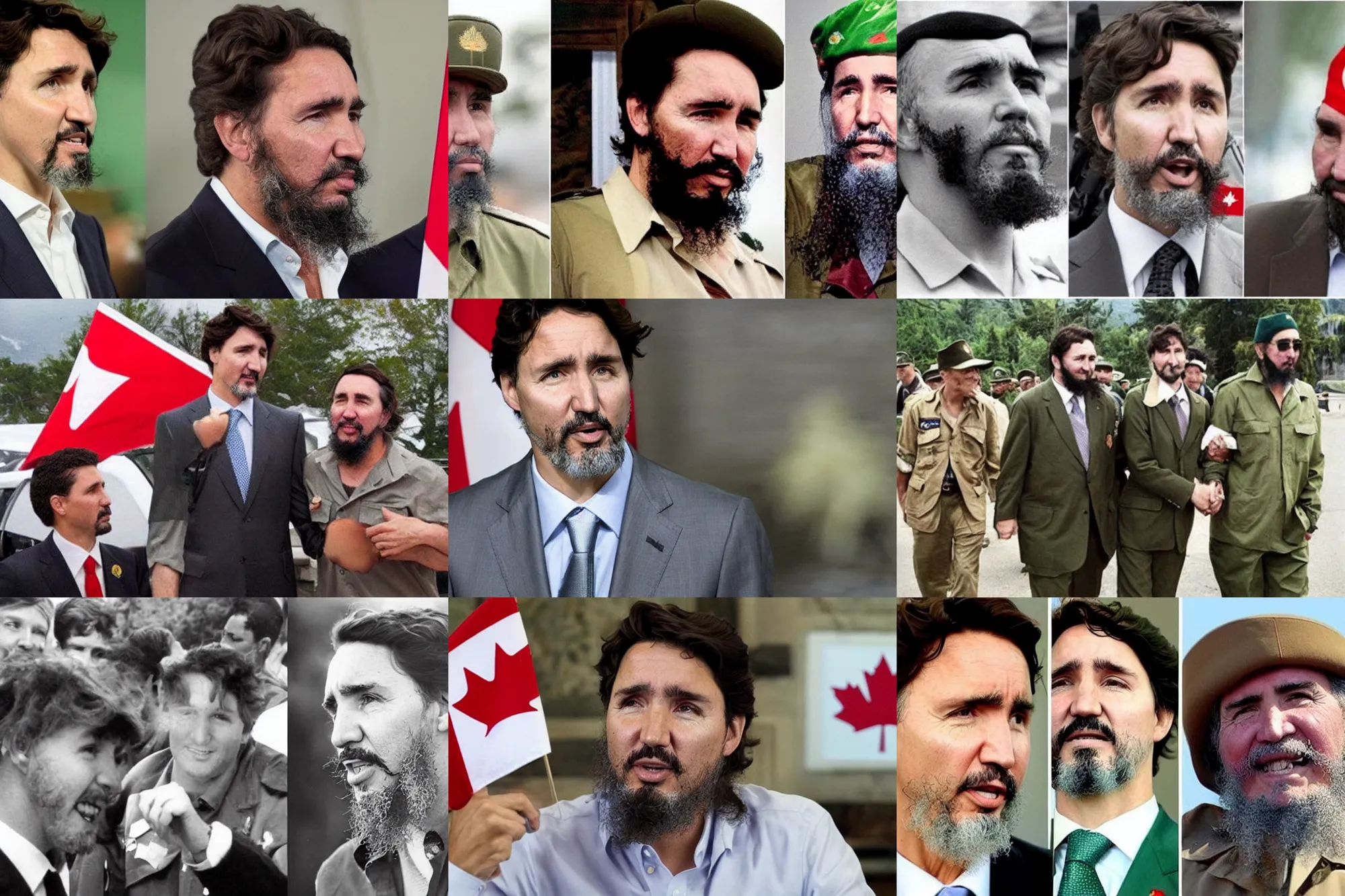 Prompt: proof that justin trudeau is fidel castro's son