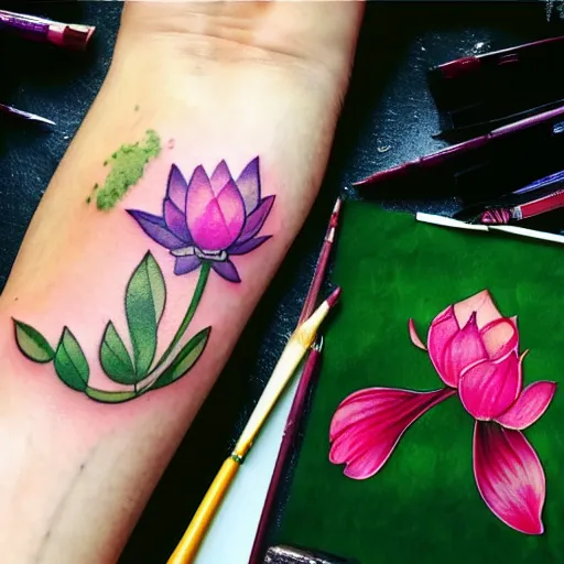 Twisting it geometric lotus tattoo versus watercolor lotus tattoo