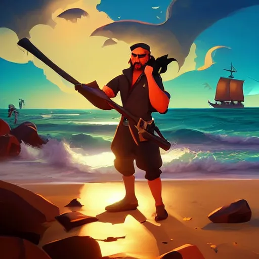 Image similar to painting treasure on sea of thieves game smooth median photoshop filter cutout vector, behance hd by jesper ejsing, by rhads, makoto shinkai and lois van baarle, ilya kuvshinov, rossdraws global illumination