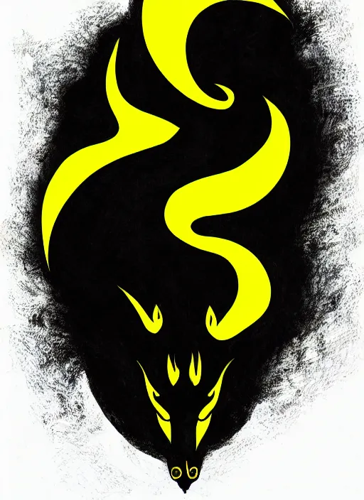 Prompt: portrait of black dragon with yellow eyes, fantasy, dnd, magical, simple background