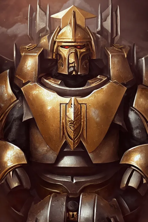 Image similar to armor portrait heros warhammer 4 0 k horus heresy fanart - the primarchs emperor by johannes helgeson animated with vfx concept artist & illustrator global illumination ray tracing hdr fanart arstation zbrush central hardmesh 8 k octane renderer comics stylized