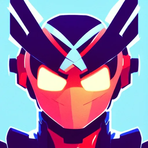 Image similar to face icon stylized minimalist mega man, loftis, cory behance hd by jesper ejsing, by rhads, makoto shinkai and lois van baarle, ilya kuvshinov, rossdraws global illumination