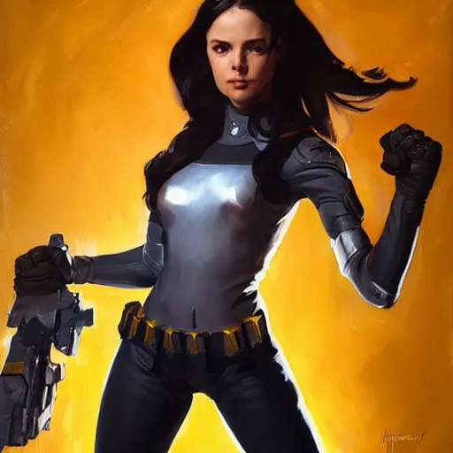 Prompt: greg manchess portrait painting of armored x - 2 3 laura kinney as overwatch character, medium shot, asymmetrical, profile picture, organic painting, sunny day, matte painting, bold shapes, hard edges, street art, trending on artstation, by huang guangjian and gil elvgren and sachin teng