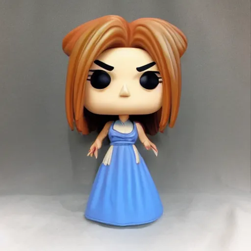 Prompt: realistic funko portrait sculpture of angry girl angel
