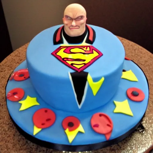 Image similar to a supervillain made of cake