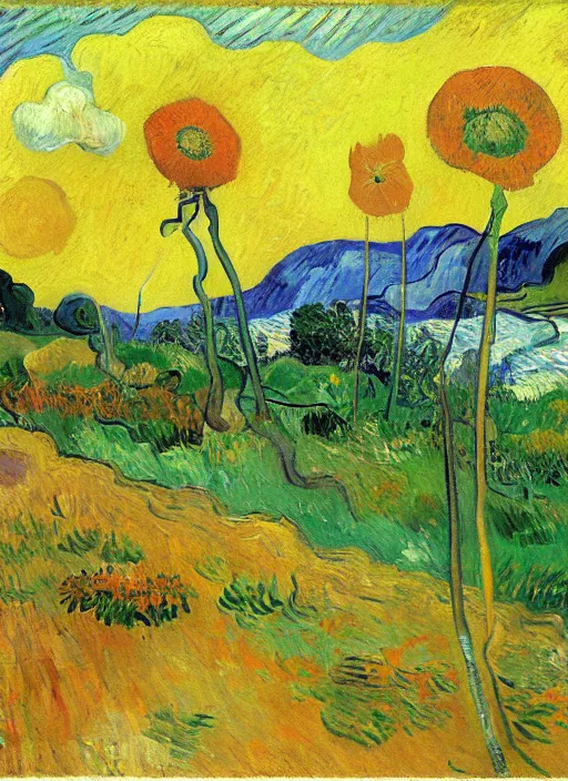 Image similar to good morning, painting by vincent van gogh, paul gauguin