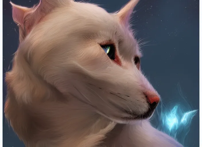 Prompt: epic professional digital art of Cat-Dog (creature which is both cat and dog), trending on artstation, cgsociety, wlop, Behance, pixiv, cosmic, deviantart, epic, stunning, gorgeous, detailed,