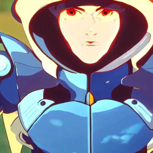 Prompt: scene from nausicaa twrp Starlight Brigade, protagonist face, 8k, hd, high resolution