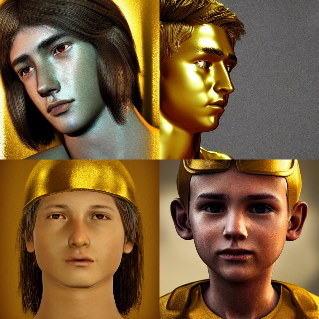 Prompt: golden boy, photorealistic, 4k