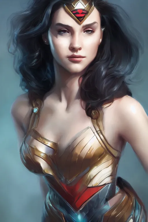 Image similar to three quarters portrait pose of a beautiful woman,super hero costume,super powers,heroic pose,highly detailed, digital painting, artstation,illustration, art by Stanley Lau