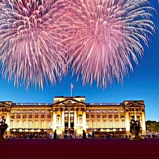 Image similar to Buckingham Palace moved to Washington DC, Fourth of July 2022 Patriotism and Fireworks, God Bless America