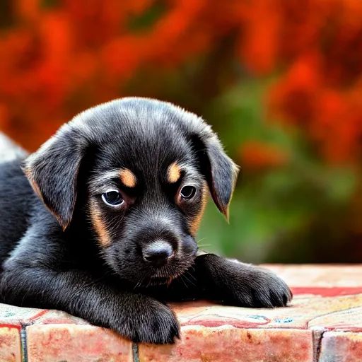 Image similar to cute puppy with an eye in the center of its forehead