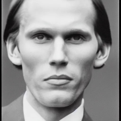 Image similar to A photograph portrait of Jerma985 with short-medium length hair a combover wearing early 1970s menswear in the early 1970s, taken in the early 1970s, grainy, taken on a 1970s Kodak Camera, realistic, hyperrealistic, very realistic, highly detailed, very detailed, extremely detailed, detailed, digital art, trending on artstation, colorized photo