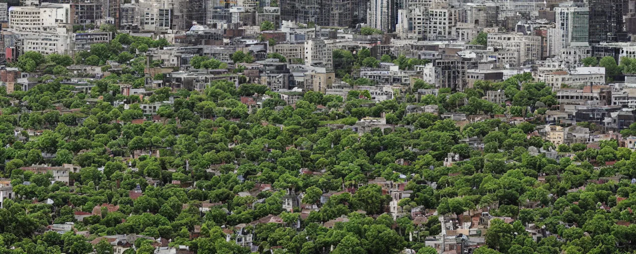 Prompt: vines envelop a city