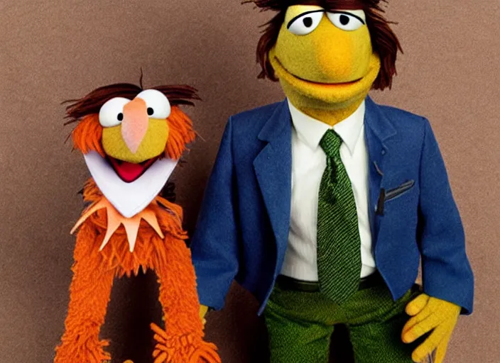 Image similar to studio portrait of!!! muppet muppet!!!!! dwight schrute as a muppet muppet muppet as a muppet as a muppet in the tv show the office