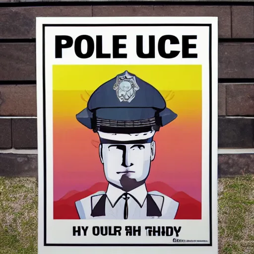 Prompt: a poster that says police