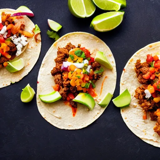 Prompt: photo of delicous tacos