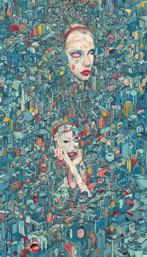 Image similar to london city portrait of a beautiful world, by james jean