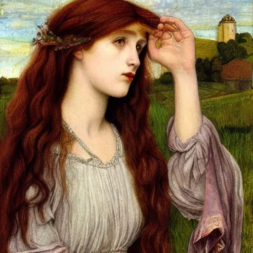 Prompt: Pre-Raphaelite girl artwork