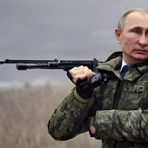 Image similar to Vladimir Putin is fighting at the front against Ukraine epic battle, футуристический стиль