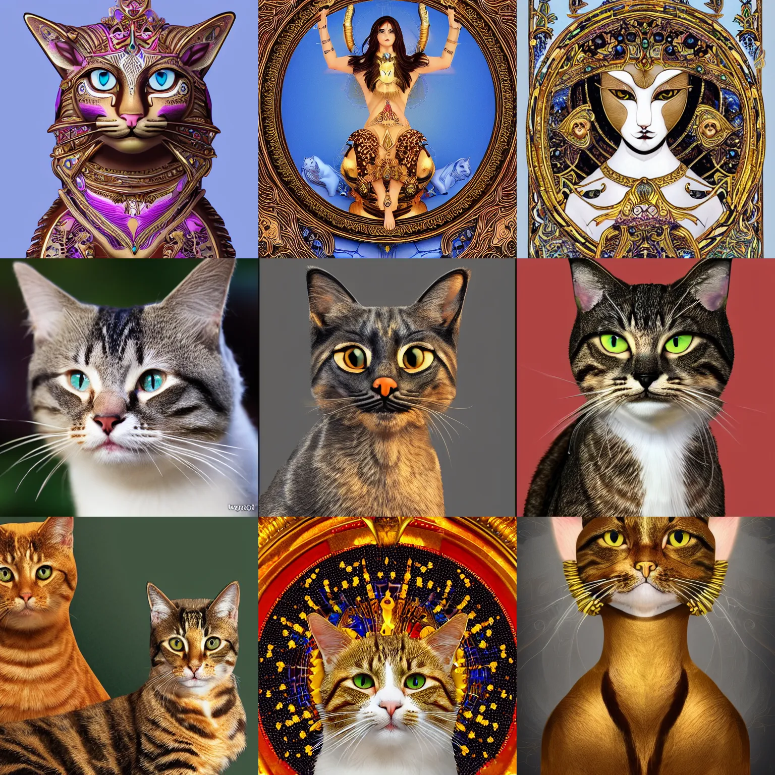 Prompt: a true goddess of all cats, symmetry, awesome exposition, very detailed, highly accurate, 8 k