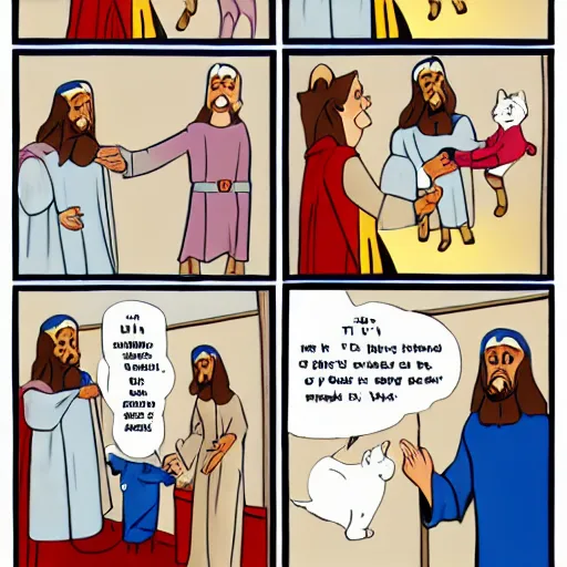 Image similar to cat boy jesus visits uncle sam
