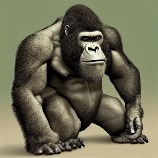 Image similar to orc gorilla hybrid, realistic,