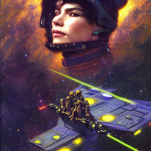 Prompt: portrait of a wolf in uniform starship stars laser gun. shadowrun furaffiniy cyberpunk fantasy highly detailed painting by gaston bussiere craig mullins jc leyendecker gustav klimt artgerm greg rutkowski john berkey, bergey, craig mullins, ruan jia, raymond swanland, jeremy mann, tom lovell, alex malveda