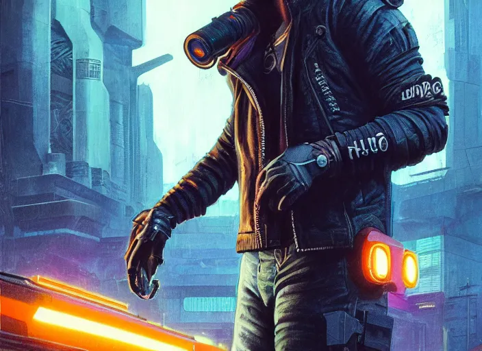 Image similar to cyberpunk bounty hunter ( blade runner 2 0 4 9, dystopian, cyberpunk 2 0 7 7 character design ). portrait by james gurney and laurie greasley, oil on canvas. cinematic, hyper realism, realistic proportions, dramatic lighting, high detail 4 k