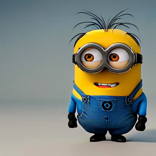 an uncanny valley minion looking directly at the camera | Stable ...