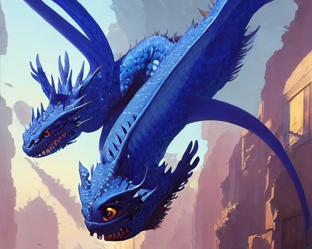 Image similar to highly detailed portrait of a blue flying dragon, in gta v, stephen bliss, unreal engine, fantasy art by greg rutkowski, loish, rhads, ferdinand knab, makoto shinkai and lois van baarle, ilya kuvshinov, rossdraws, tom bagshaw, global illumination, radiant light, detailed and intricate environment