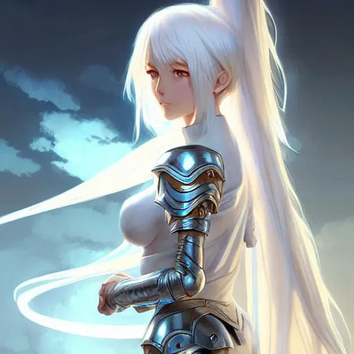 ArtStation - white hair girl character design