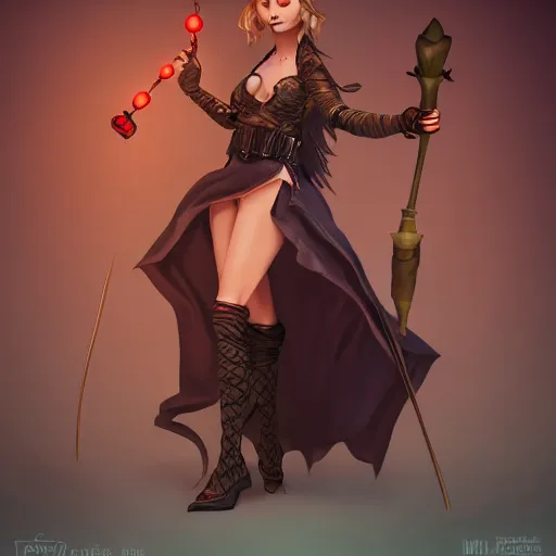 Image similar to full body portrait concept art of brooke monke from tiktok as a witch from dungeons and dragons, beautiful skin, hd, 8 k, illustration, trending on art station, unreal engine 5 render, professional art, hot clothes