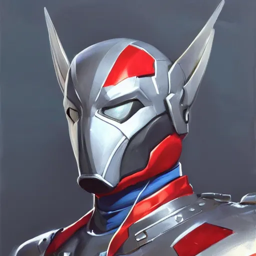 Image similar to greg manchess portrait painting of armored spiderman ultraman grey fox from metal gear cyborg gay japanese - american hybrid as overwatch character, medium shot, asymmetrical, profile picture, organic painting, sunny day, matte painting, bold shapes, hard edges, street art, trending on artstation, by huang guangjian and ail elvgren and sachin teng