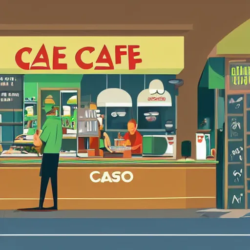 Image similar to cafe serves cannabis to its customers in australia, isometric illustration fun style hyperrealistic render in pixar, by darwyn cooke