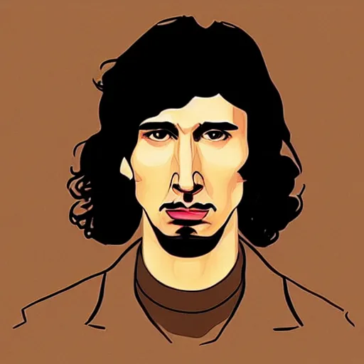 Image similar to “ adam driver retro minimalist portrait by jean giraud, moebius starwatcher comic, sharp, smooth face, 8 k ”