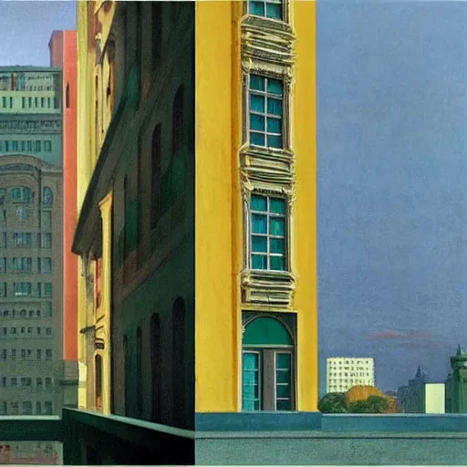 Image similar to mumbai buildings, hyperrealistic film still by edward hopper, by gottfried helnwein, by klimt, by paolo uccello, art nouveau, highly detailed, strong lights, liminal, eerie, metaphysical, bright pastel colors,