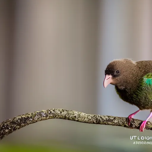 Image similar to a kiwi bird wearing a wooly hat! Ultra realistic! 25mm f/1.7 ASPH Lens!