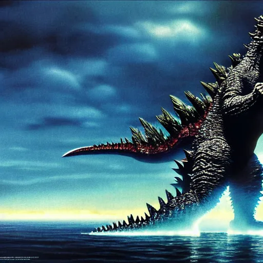 Image similar to godzilla, highly detailed, digital painting, smooth, sharp focus, illustration, ultra realistic, 8 k, art by hideaki anno and shinji higuchi